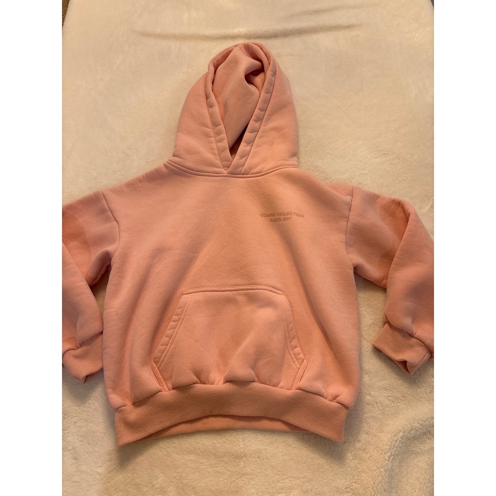 Comfrt Collection Pastel Edit Hoodie Peach Pink Fleece Kids Large